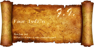 Faur Iván névjegykártya
