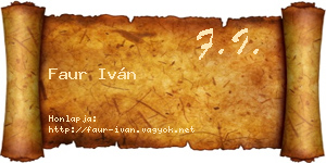 Faur Iván névjegykártya